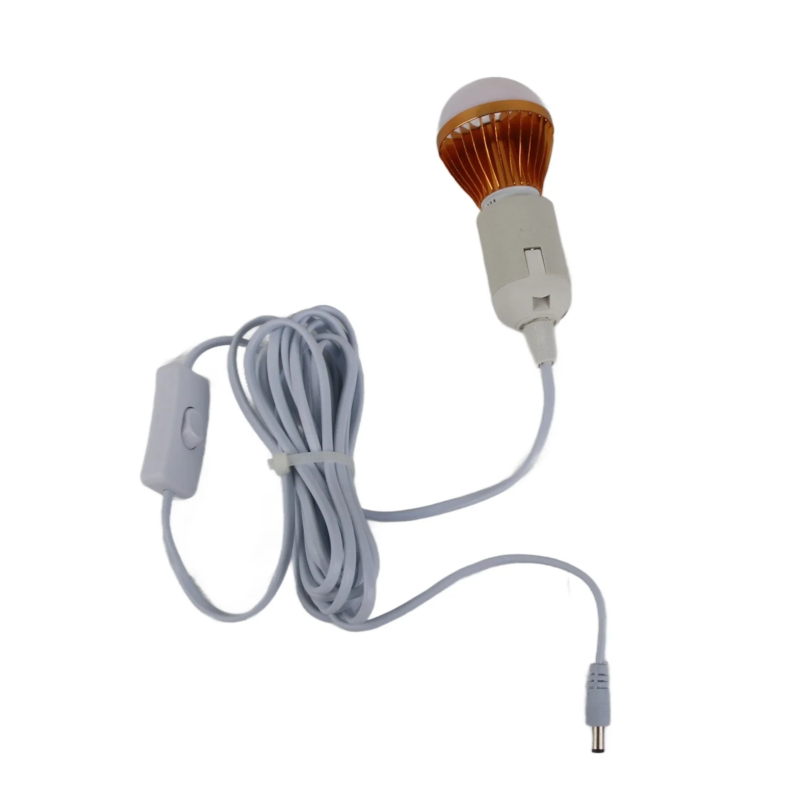 مصباح شمسي حلزوني LED ، ضوء أبيض لخيمة التخييم ، كرة E27 ، خط تيار مستمر 3 أمتار ، 12 فولت ، 5 وات