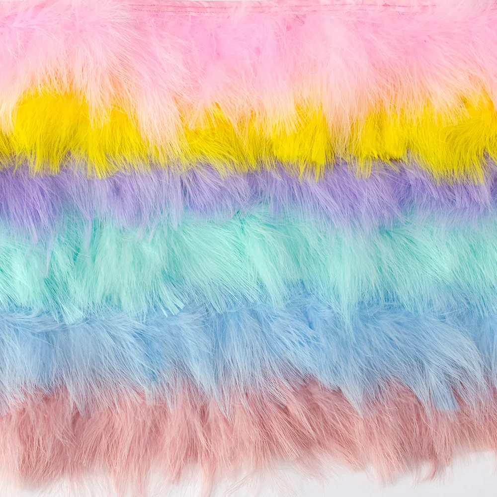 1/2Yard Colorful Fluffy Marabou Turkey Feather trim 8-10cm Turkey Plume Trim Fringe Needlework Ribbom Wedding Dress Decoration