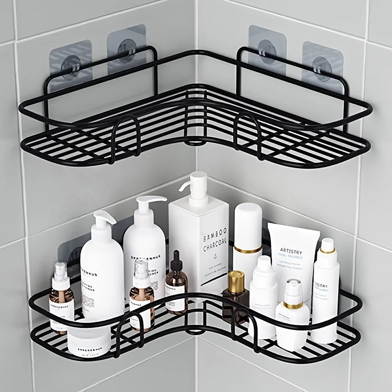 1/2 pcs  Bathroom Shelf Free Punching Shelf Bathroom Wall Mounted Storage Rack Shower Storage Basket Toiletries Cosmetic  Shelf