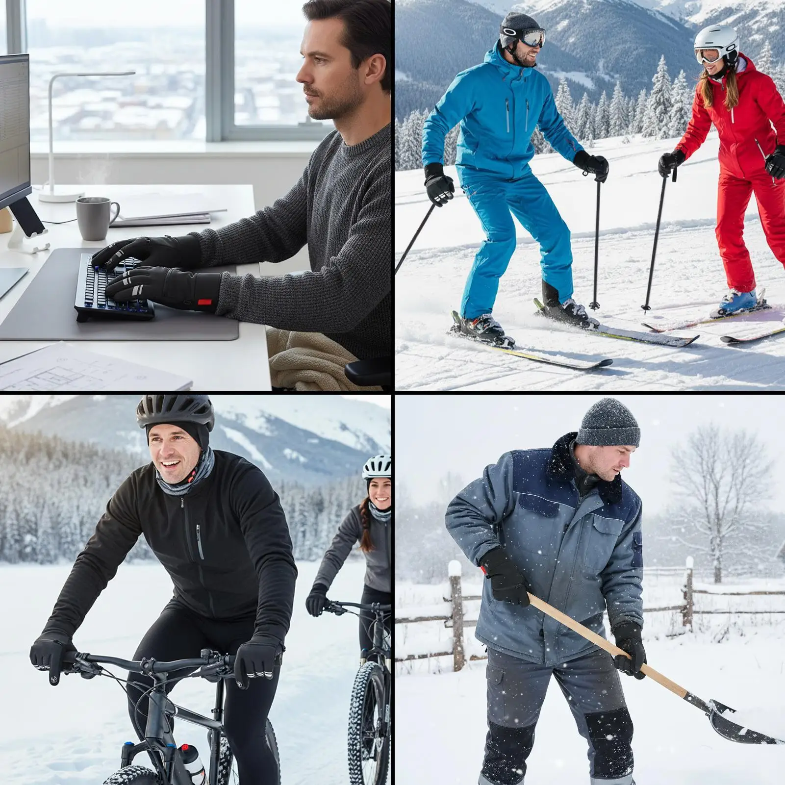 

Electric Heated Gloves Electric Waterproof Reusable Touchscreen Mittens Portable Heated Gloves For Winter Hunting Camping