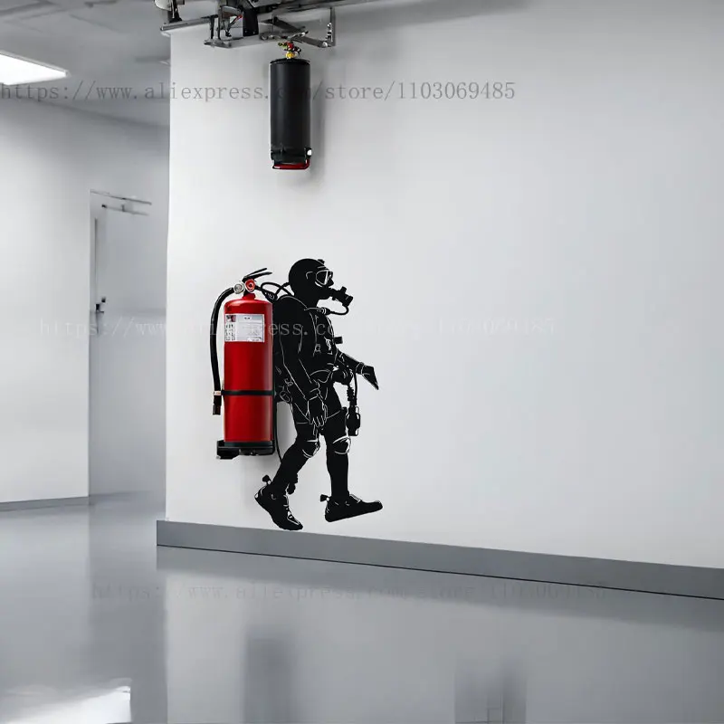 Scuba Diver Wall Sticker Creative Design Down Diving Happy Diver Art Office Home Decoration Mural Decor Q062