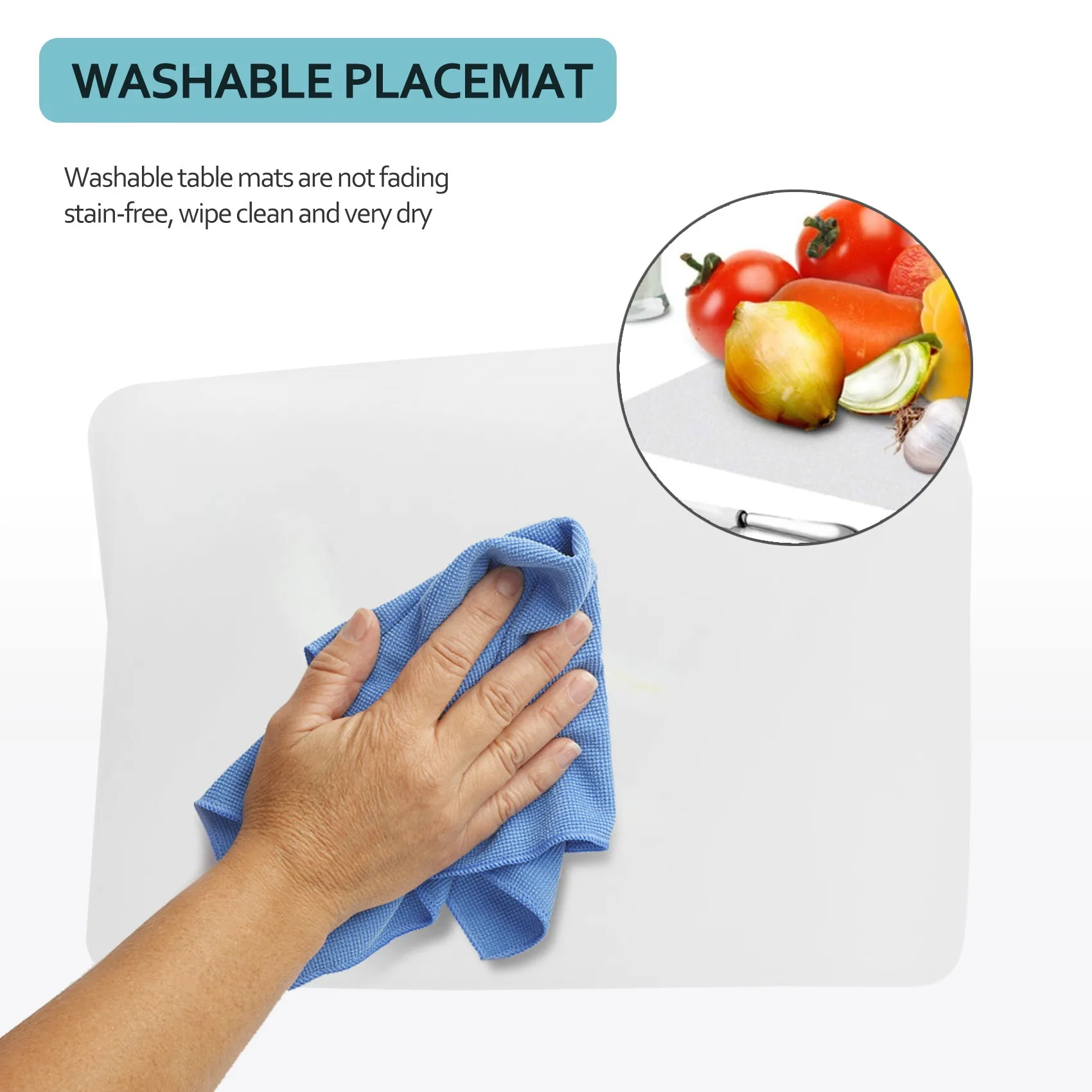 

AA83 Transparent Placemat Washable Placemat for Heat- Non-Slip Kitchen Placemat Table (8 Pcs)