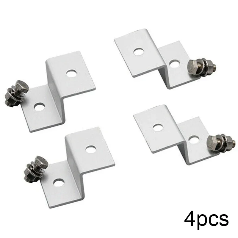 Easy to Install Solar Panel Mounting Brackets, 4pcs Z Style Panel Mounts, Wide Compatibility, Stainless Steel Fasteners