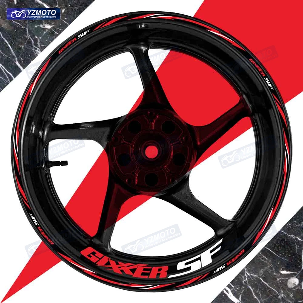 

For GIXXER SF Motorcycle 17 Inch Front And Rear Wheel Stripe Sticker Wheel Decal Reflective Waterproof Decorative Rim Stickers