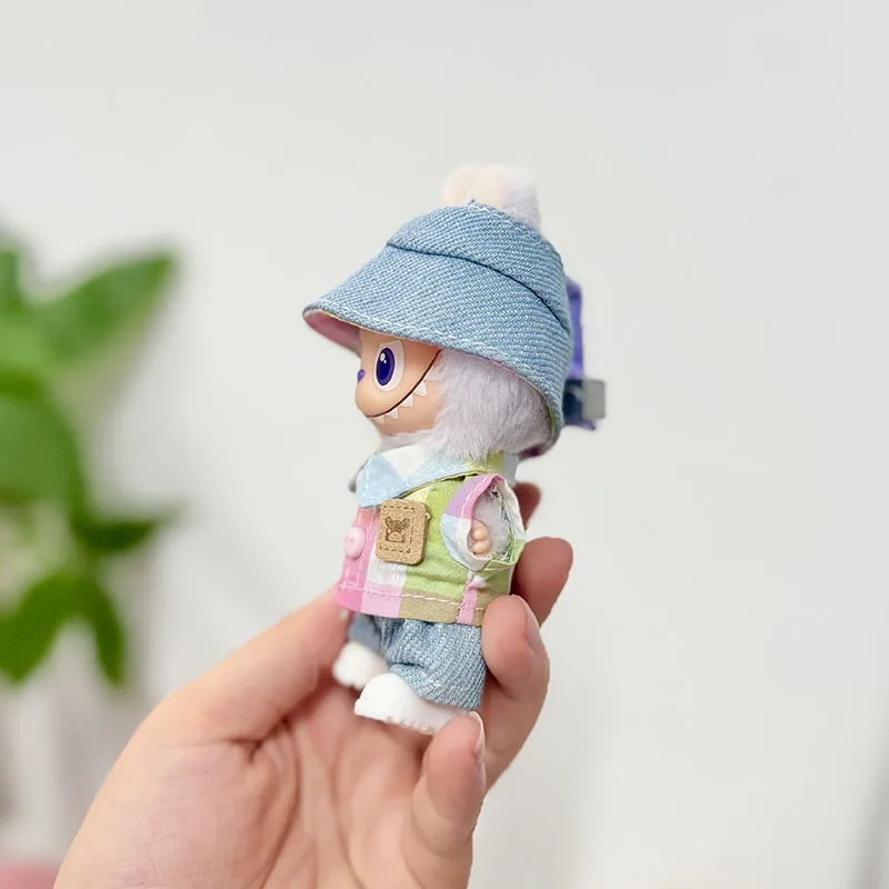 2025 heißer Verkauf Mode Labubu Mini Puppe Kleidung Nette Tangge Monogatari Set Anhänger Kleidung Hängen Zubehör mit Hut