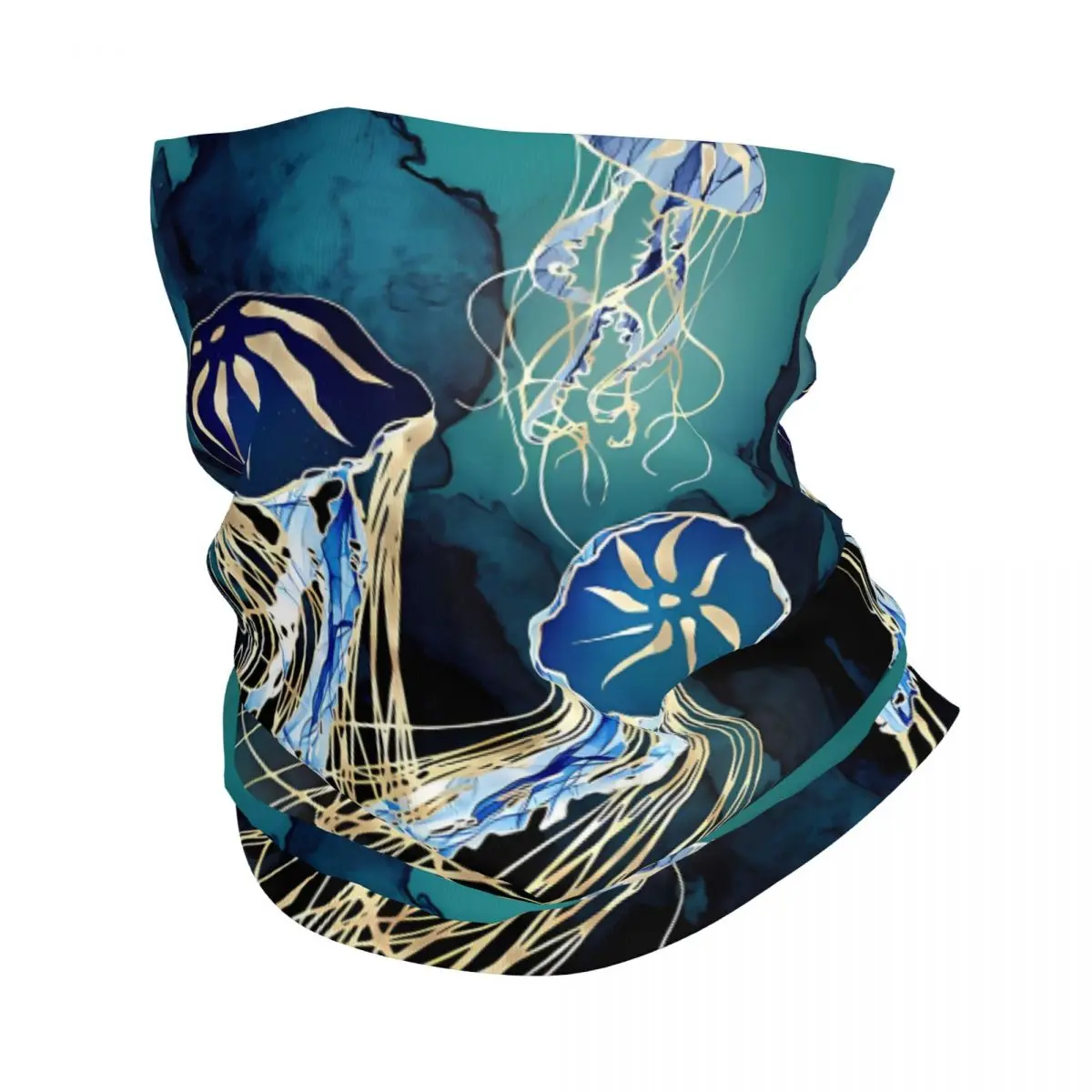 Marine Creatures Jellyfish Octopus Whale Scarf Neckerchief Neck Face Mask Polyester