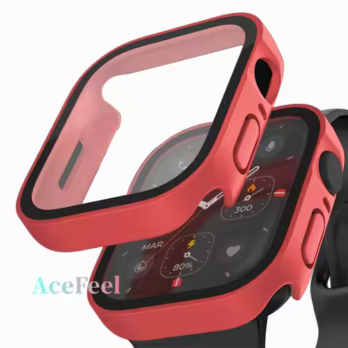 Glass+Case For Apple Watch 42 46mm 45mm 41 49 44mm 40 mm straight edge Screen Protector Cover Case iWatch SE 6 7 8 9 10 11 Ultra - Image 17