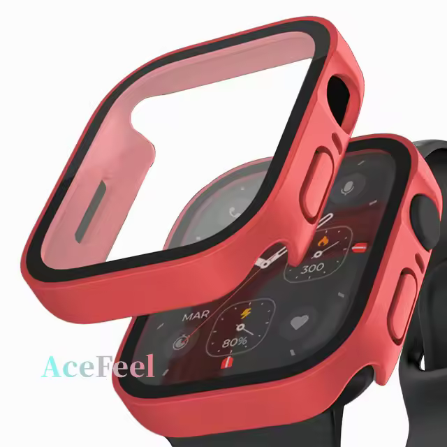 Glass+Case For Apple Watch 42 46mm 45mm 41 49 44mm 40 mm straight edge Screen Protector Cover Case iWatch SE 6 7 8 9 10 11 Ultra - Image 17