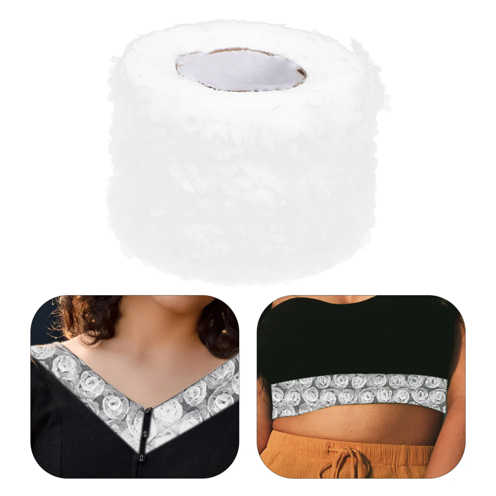 

Colorful 3D Rose Embroidered Gauze Material for DIY Costume Making Elegant Flower Mesh Fabric for Dress Craft Decoration Sewing