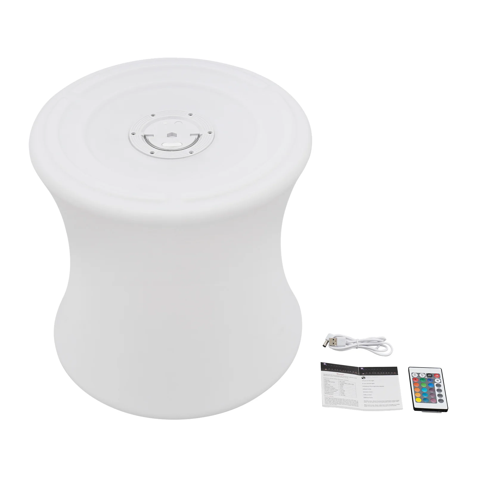 LED Drum-shaped Stool, Stool with Rechargeable LED Light, Ambient Lighting, Night Light Stool image 5