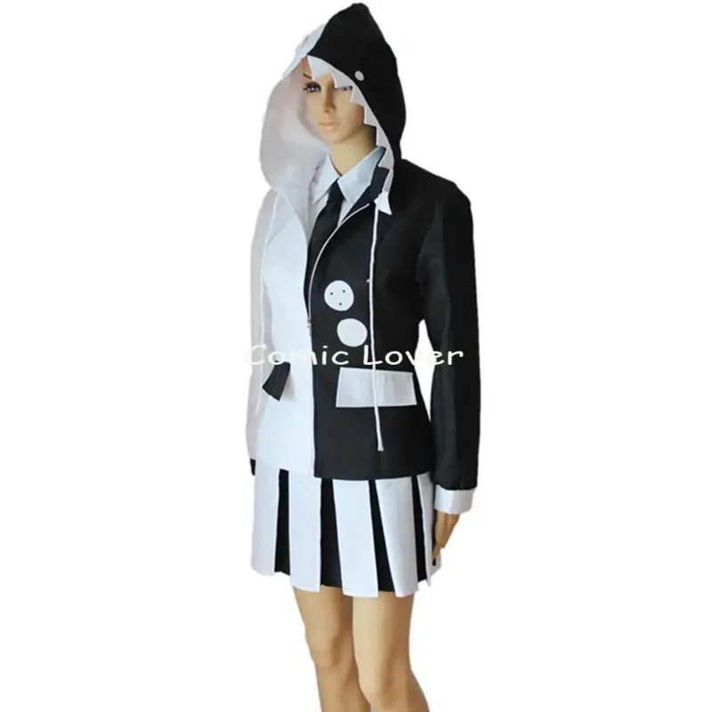 Disfraces de cosplay de Anime Danganronpa Monokuma, peluca de oso blanco y negro, trajes de uniforme de tela para fiesta de Halloween para mujeres y hombres uy5428