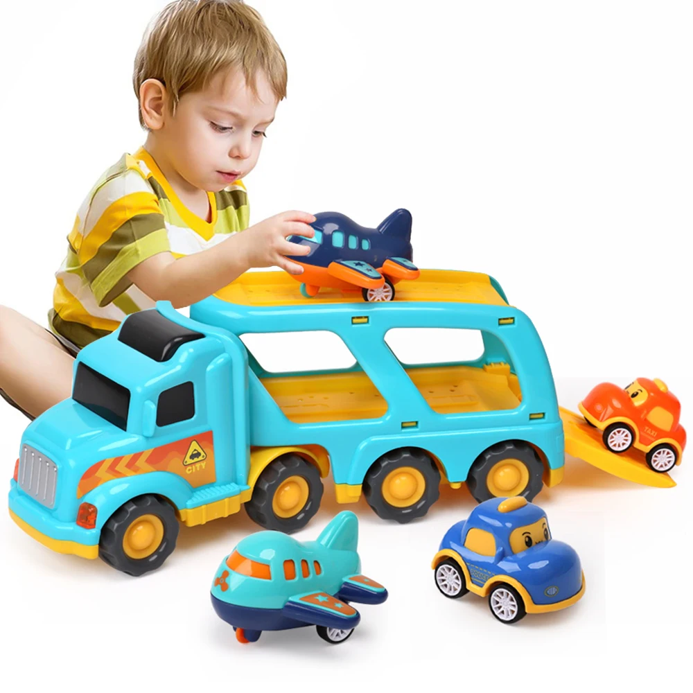 TEMI Die-casting Transport Truck Toy Car Engineering Vehicle Mixer Transport Truck Model Set Children\'s Education Boy Toy