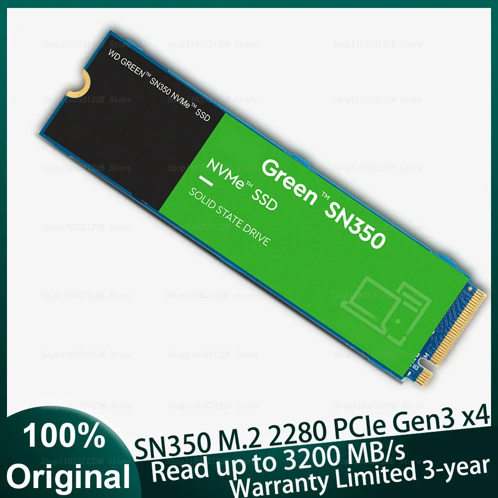 

Western Original SN350 SSD PCIe Gen3 x4 NVMe v1.3 M.2 2280 250GB 500GB 1TB 2TB Internal SSD Solid State Drive for PC Notebook