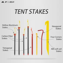 3F UL GEAR 15.5 cm Pegs Aluminum Stakes Nail For Camping Tent Rope Ultralight Tent Accessories 5 pcs Equipment Outdoor Travel