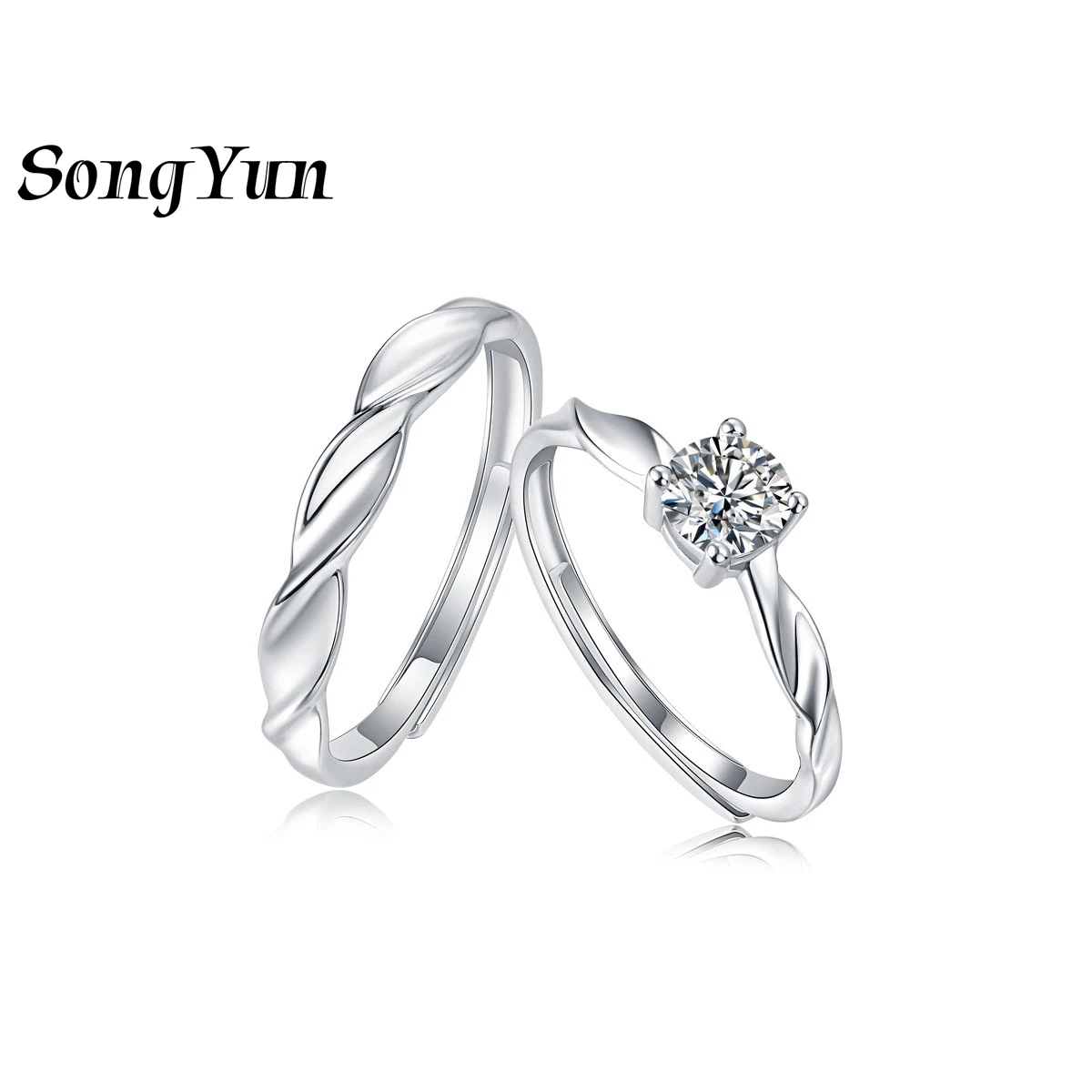 

SONGYUN Luxury Jewelry 925 Sterling Silver Ring Moissanite Diamond Engagement Ring for Spouse 18K Gold Plated SYT Patent Rings