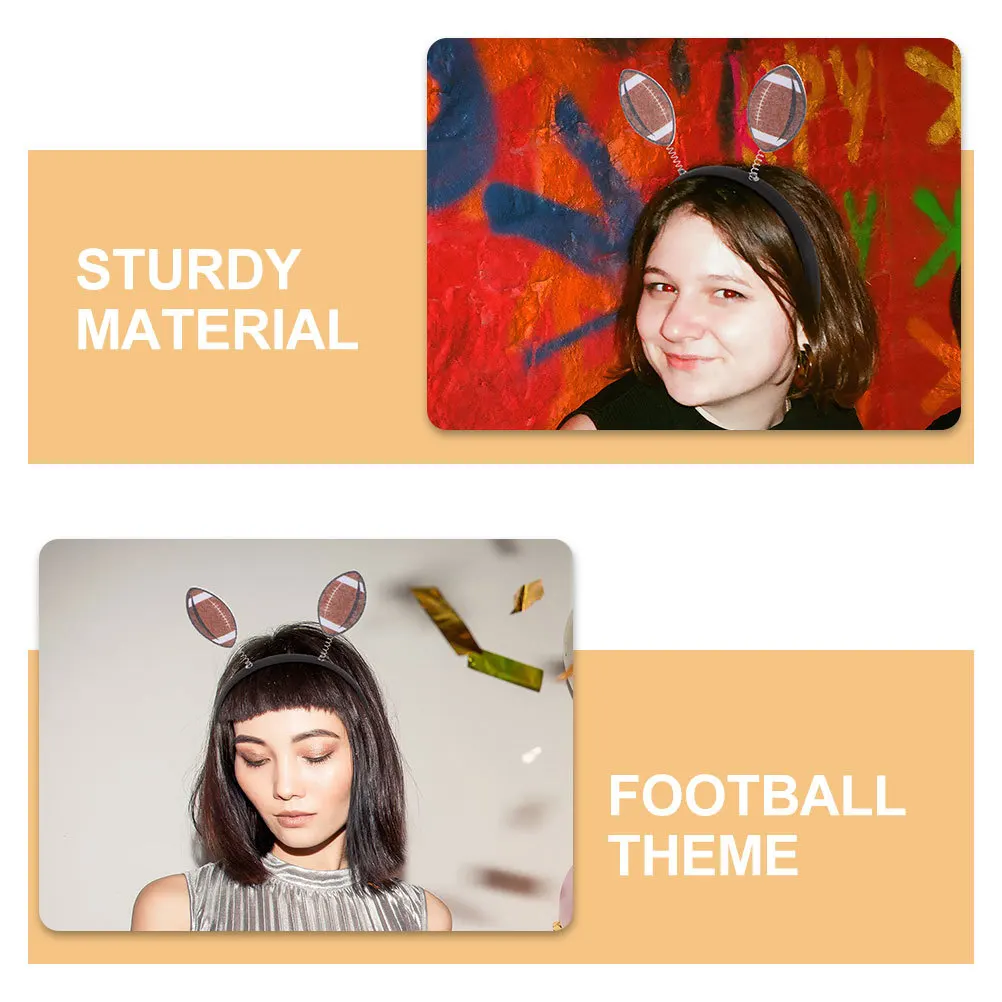 3 قطع من عصابة رأس كرة القدم الأمريكية للنساء لتزيين الحفلات، دعائم كابينة تصوير مناسبة قابلة للتعديل، مستلزمات حفلات كرة القدم الرياضية