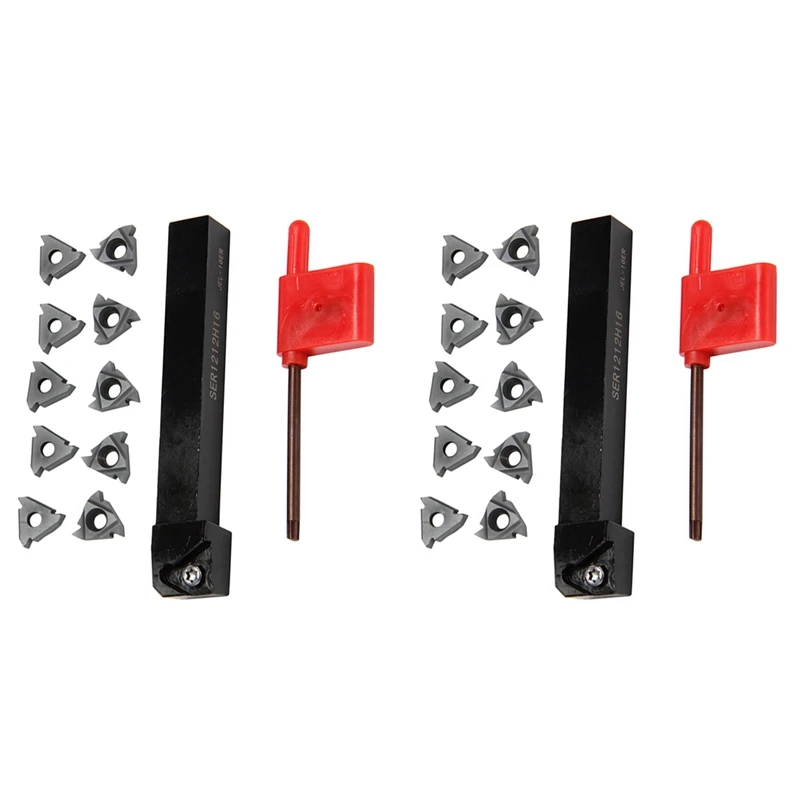 

Satisfied 2Pc Ser1212h16 Cnc Boring Bar Holder +20Pcs 16Er Ag60 Turning Inserts With Wrench For Lathe Turning Tool Set