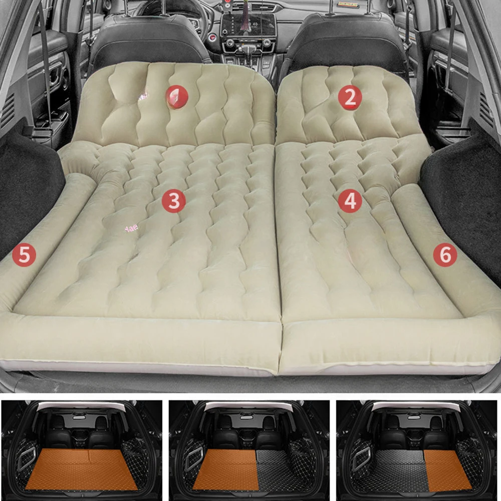

Ultra-soft Flocking Environmental Fabric Car Inflatable Bed Air Cushion Bed Car Travel Bed Portable and Comfortable Mattress PVC
