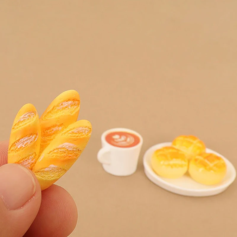 Dollhouse Simulation Mini Bread Coffee Miniature Food Play Resin Model DIY Scene Small Accessories