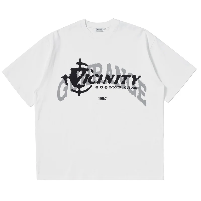 

Europe and The United States Vintage Print Short Sleeve Hip Hop Y2k Street T-shirt Harajuku Fashion Men and Women Short Sleeve