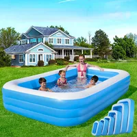 2.1M Summer Swimming Pool Large Pools for Family Inflatable Framed Removable Swimming Bathtub Child Pool for Cottages Child