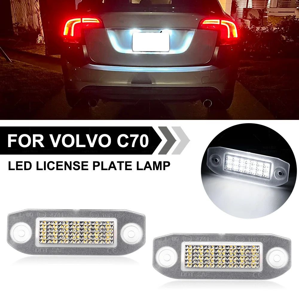 

2Pcs LED Number License Plate Light For Volvo S80 Xc90 S40 V60 Xc60 S60 C70 V50 Xc70 V70 Auto White Lamp 34433006