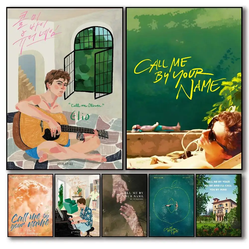 Movie Call Me By Your Name Movie Poster Self-adhesive Art Room Entrance Restaurant Wall Decor Art Painting