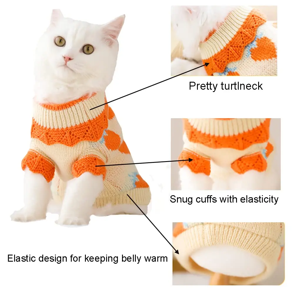 Pet cat clothing Winter warm kitten English Short Muppet autumn and winter sweater cat hair prevention Christmas winter clothing