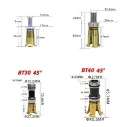 BT30 BT40 45 Degrees Gripper External Internal Threaded Spindle Claw Clamp 4 Petal Pull Claw Tool Milling CNC Machine Center