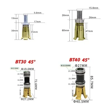 BT30 45 45 degree holder external internal gear spindle claw clamp 4 Petal pull claw tool milling CNC machine center