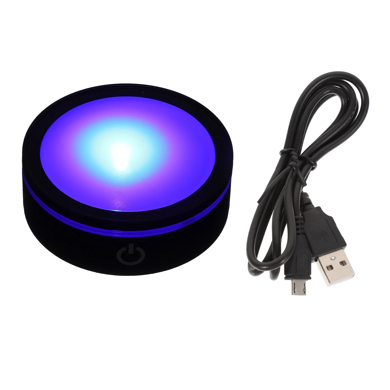 

Touch Sensor Crystal Lamp Base Round Led Light Display Holder Bedroom Office Decor Double Layer Colorful No Durable Safe