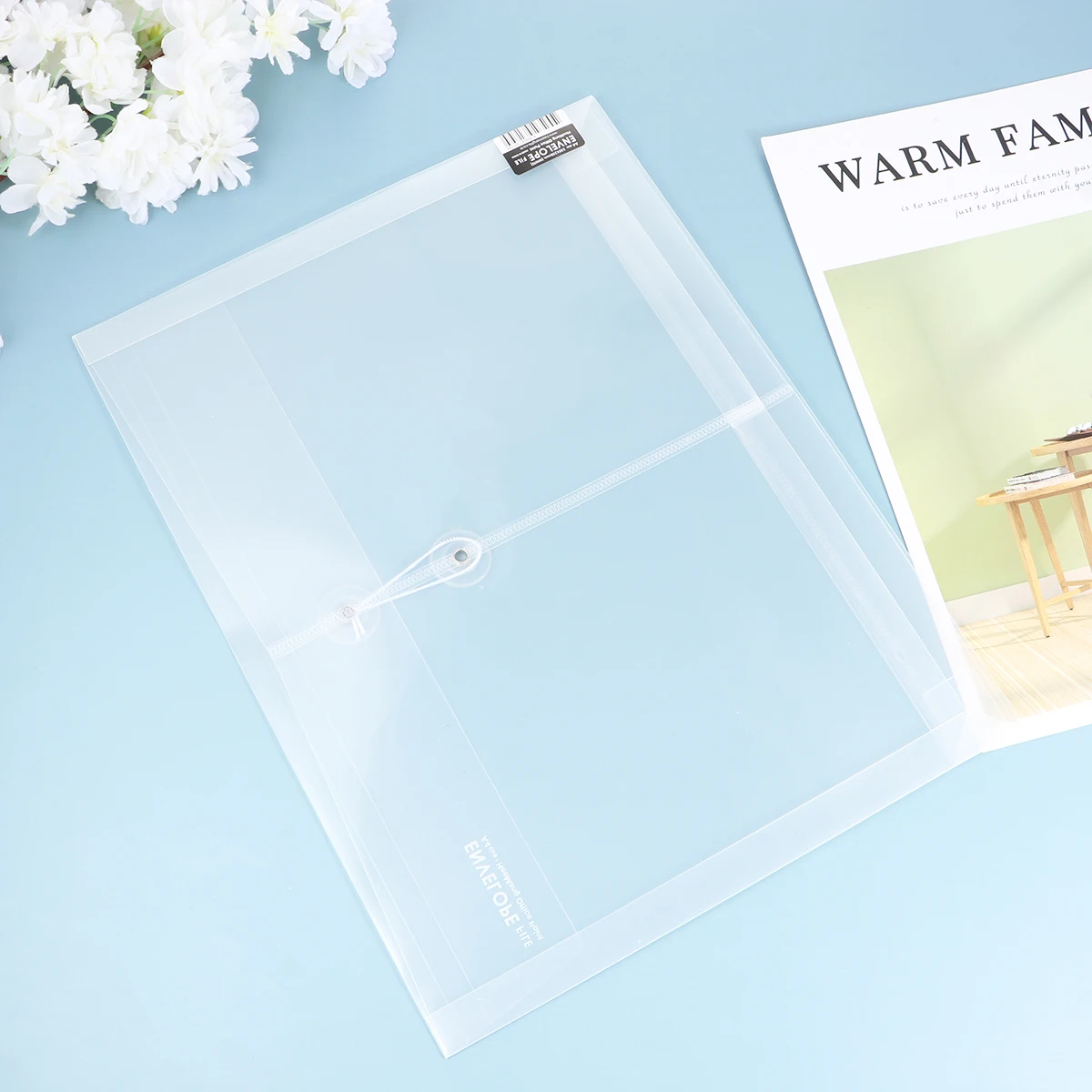 

10pcs Size Plastic Envelopes Document ganizer File Folder String Tie Waterproof File Folder Clear Storage Pouches