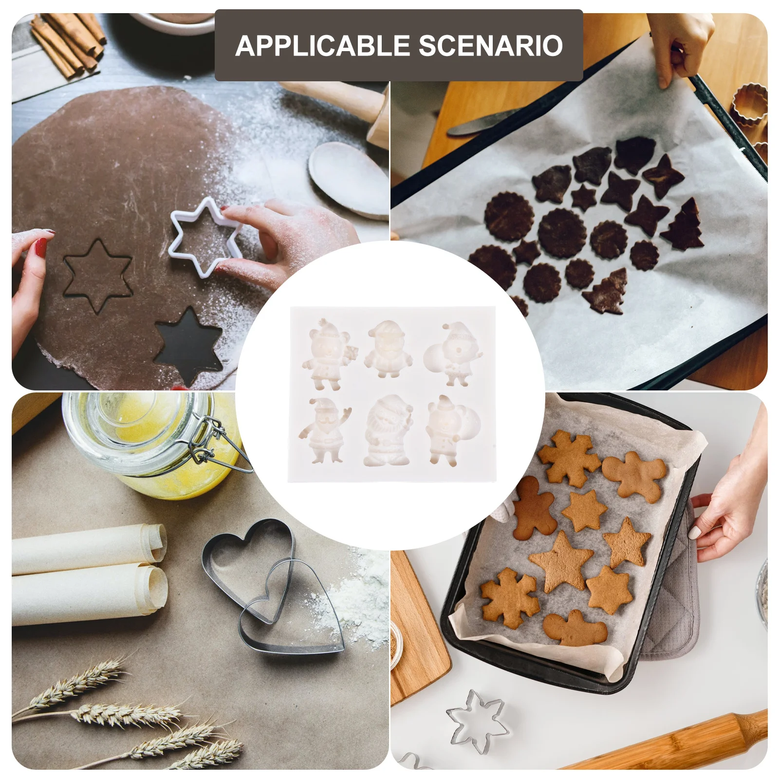 

DIY Рождественская форма для помадки, 1 шт., силиконовая форма для выпечки шоколадного торта, форма для выпечки, форма для помадки