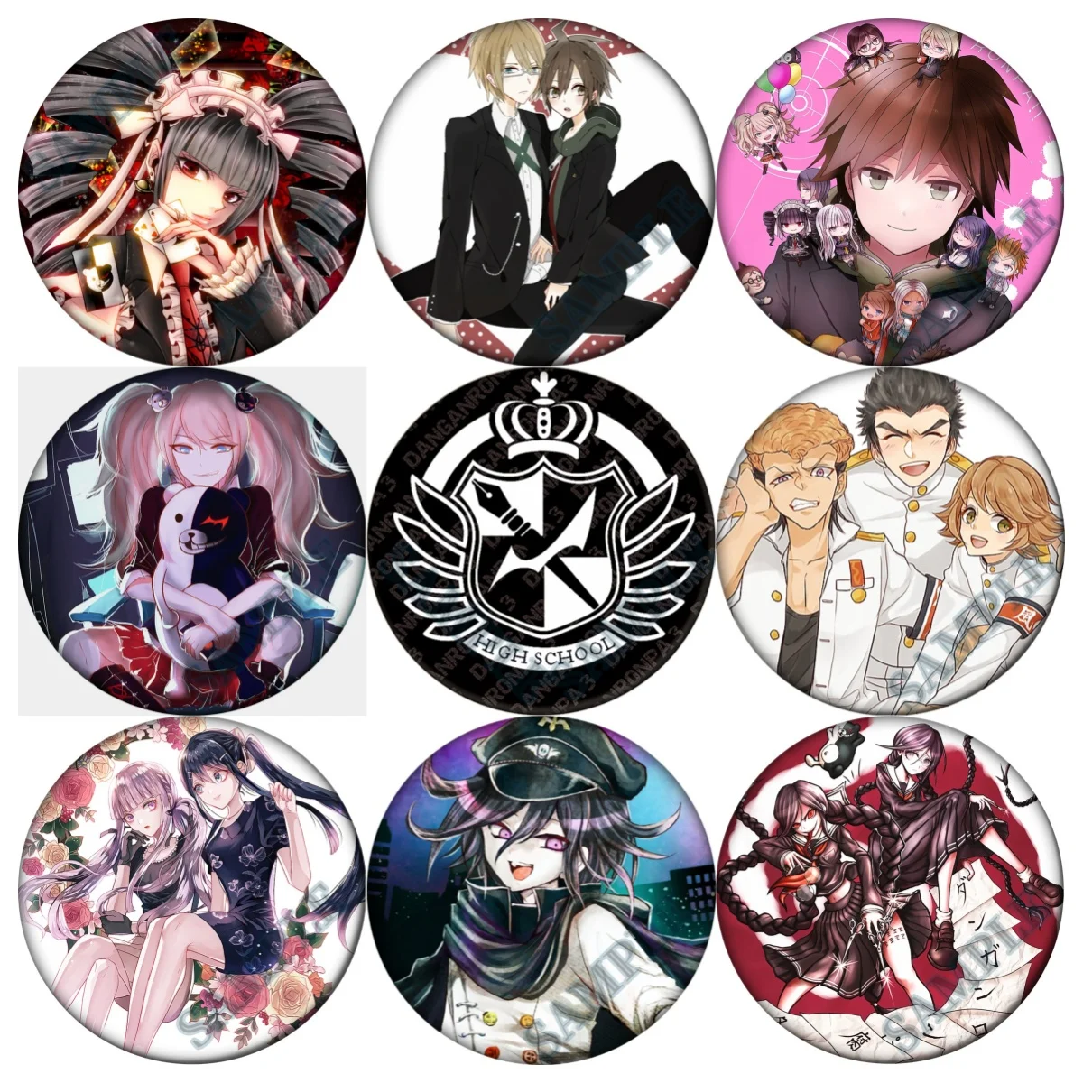 

58MM Danganronpa Cosplay Badge Anime Brooch Pin Accessories For Clothes Backpack Decoration gift