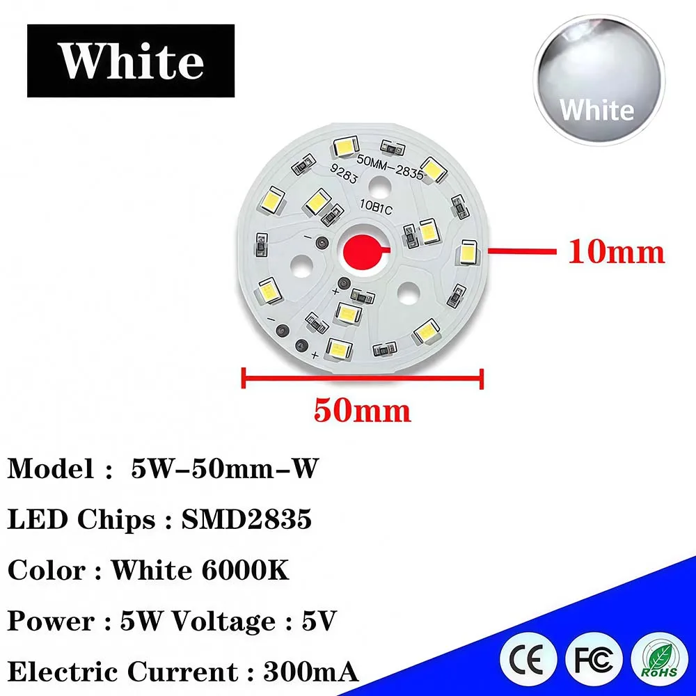 5-10Pcs 5W 10W White 6000K Warm White 3000K 5V Round High Brightness LED Light Board SMD5730 SMD2835 DIY Night Lamp Table Lamp