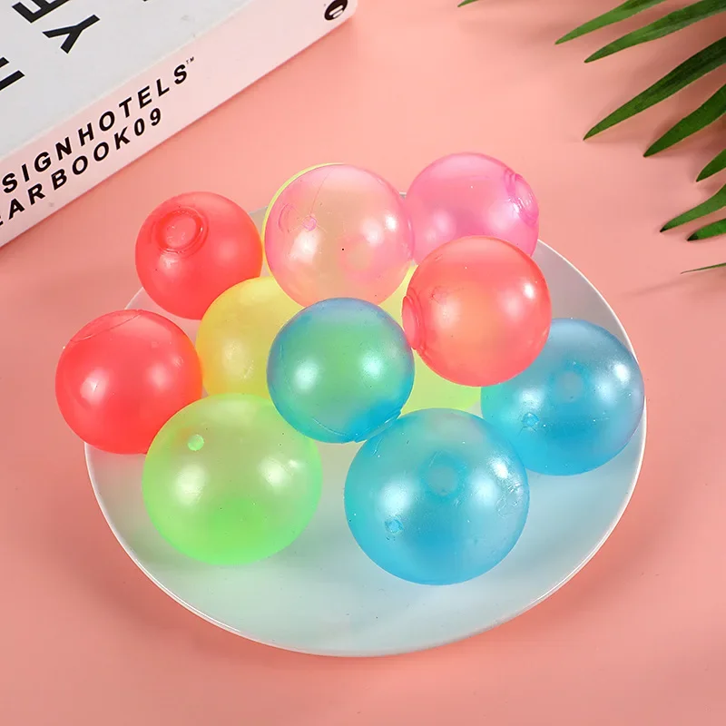 Luminous Interactive Ceiling Ball Children Darts Sticky Ball Sticky Dark Ceiling Wall Balls Decompression Squeeze Toy For Kids