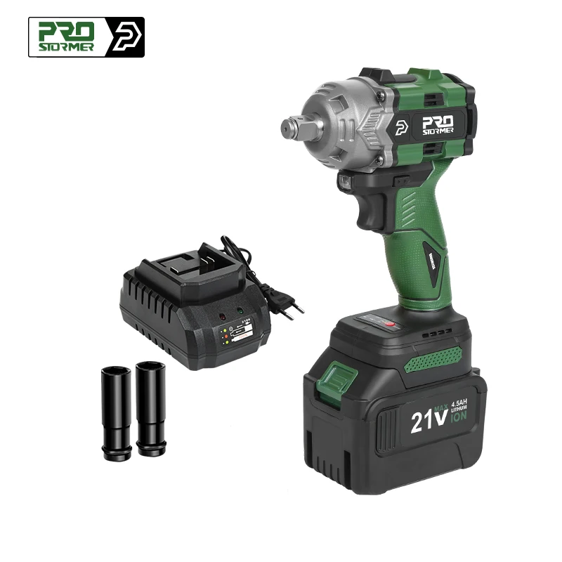 Prostormer-自動車タイヤ用ブラシレスソケットコードレス電動工具、リチウムイオン電池21v、600n.m、4500mah