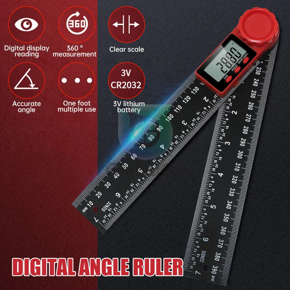 20/30cm 2 in 1 Mutifunction Digital Angle Finder Ruler Protractor Inclinometer Electron Goniometer Woodworking Measurement Tools