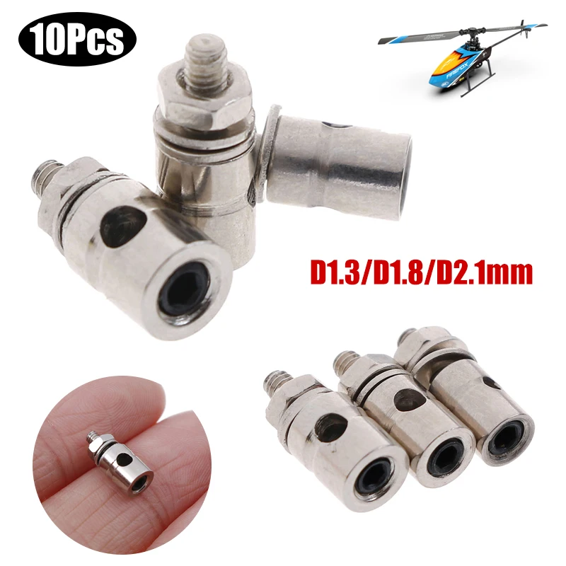 10 pces 2.1mm/1.8mm/1.5mm/1.1mm rc avião barco pushrod ligação rolha servo conectores de diâmetro ajustável helicóptero rc barco