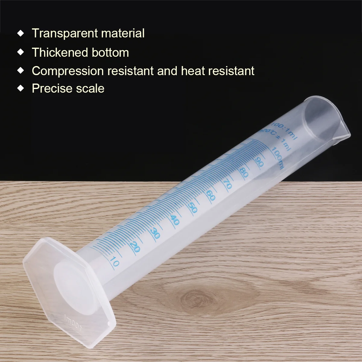 UEETEK 4pcs Transparent Measuring Plastic Graduated Cylinder 10ml / 25ml / 50ml / 100ml Measuring cylinder