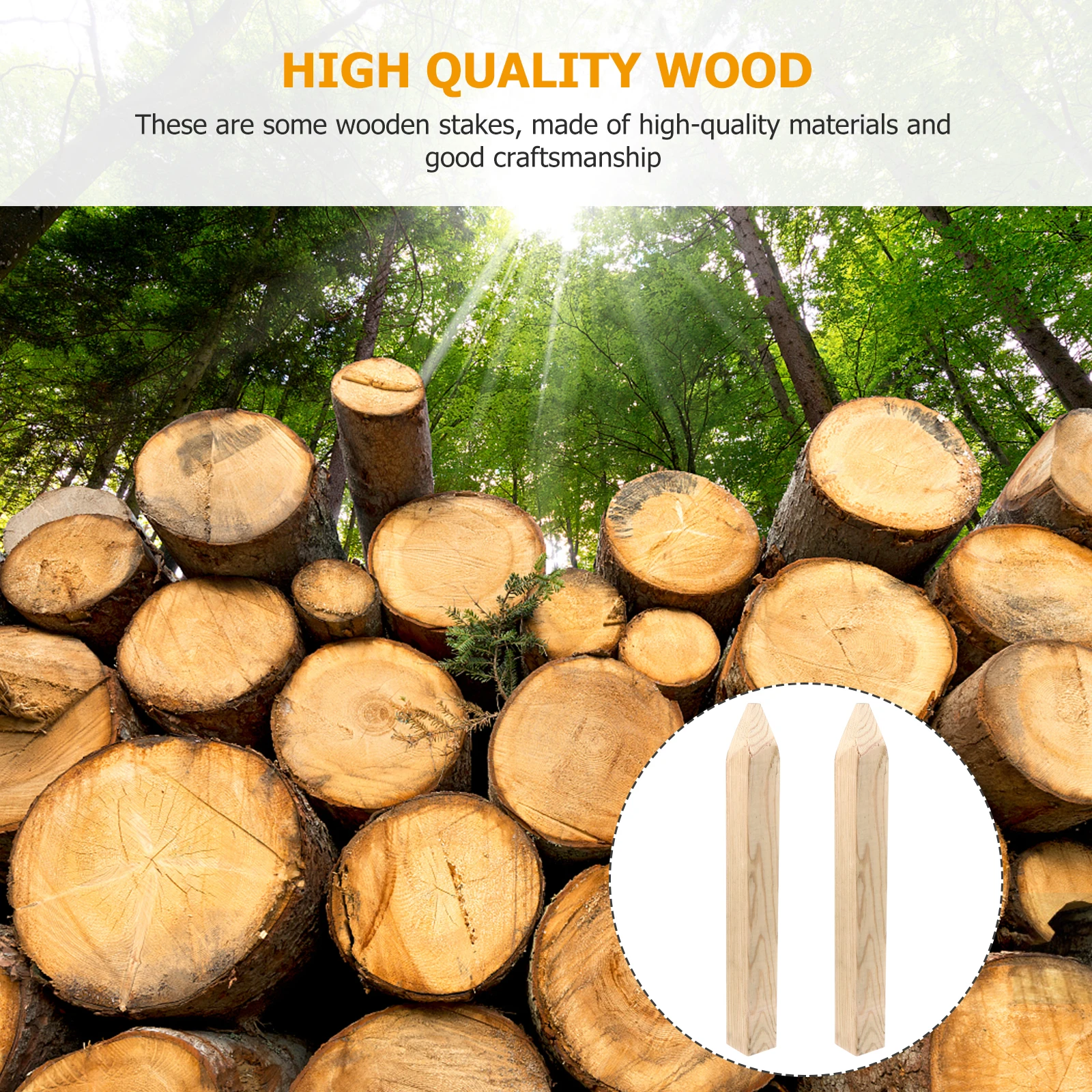 

5pcs Wooden Measurement Bounding Piles Strong Durable Garden Fence Decoration Landscape Edge Spike Outdoor Fence Stakes