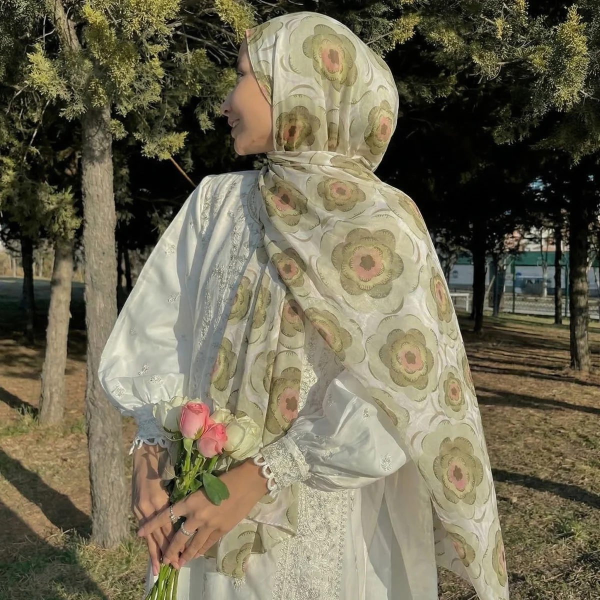 Scarf Women's Cotton Muslim Pashmina Hijab Shawl Bandana Wrap Female Print Luxury Silky Casual Allseason Modest Elegant Travel