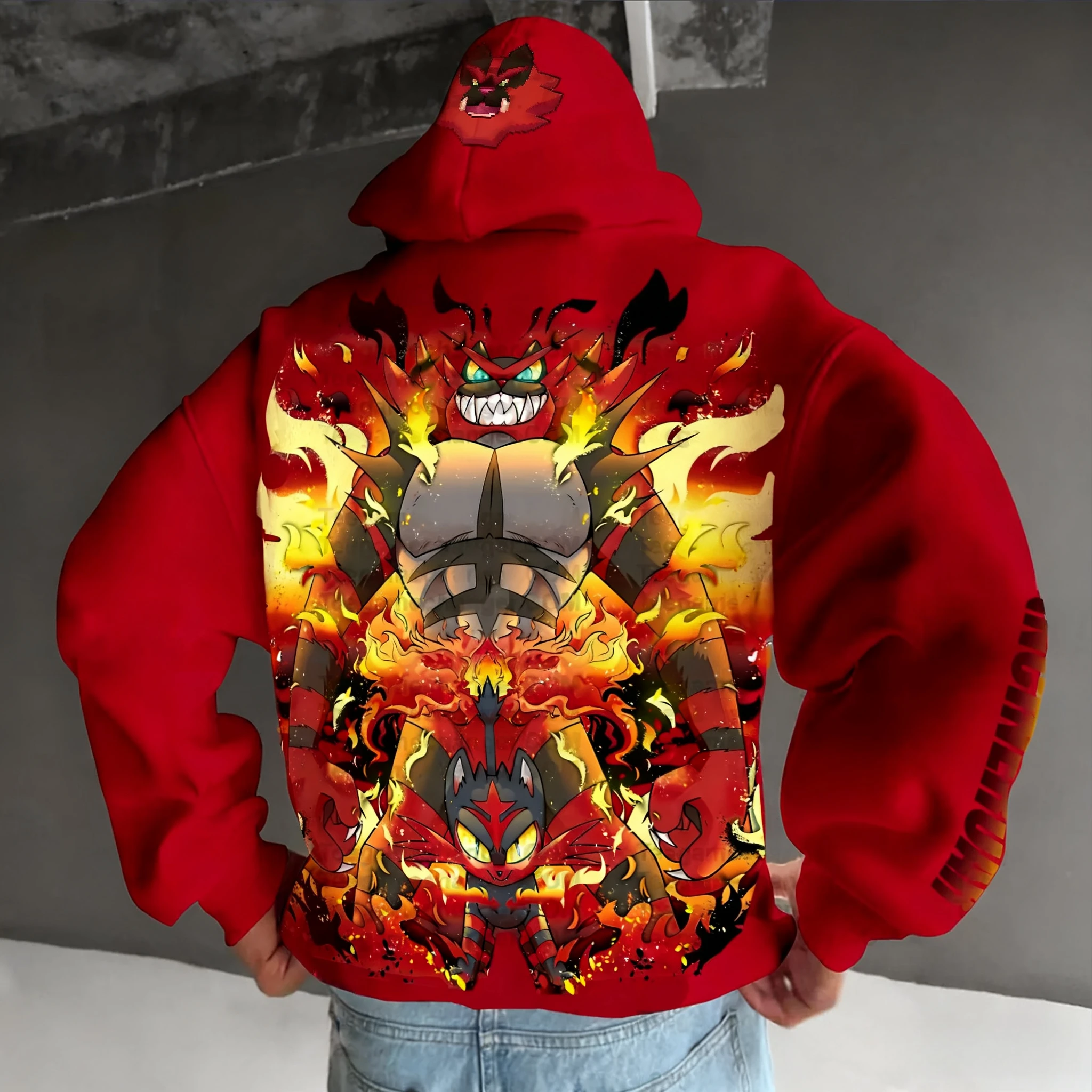 pokemon-anime-co-marca-hoodie-2025-outono-inverno-novo-incineroar-impresso-harajuku-casual-solto-pai-crianca-camisola-topo