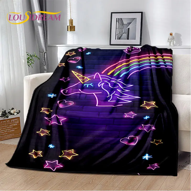 

Cartoon Cute Unicorn Soft Plush Blanket,Children's Flannel Blanket Throw Blanket for Living Room Bedroom Bed Sofa Picnic Cover