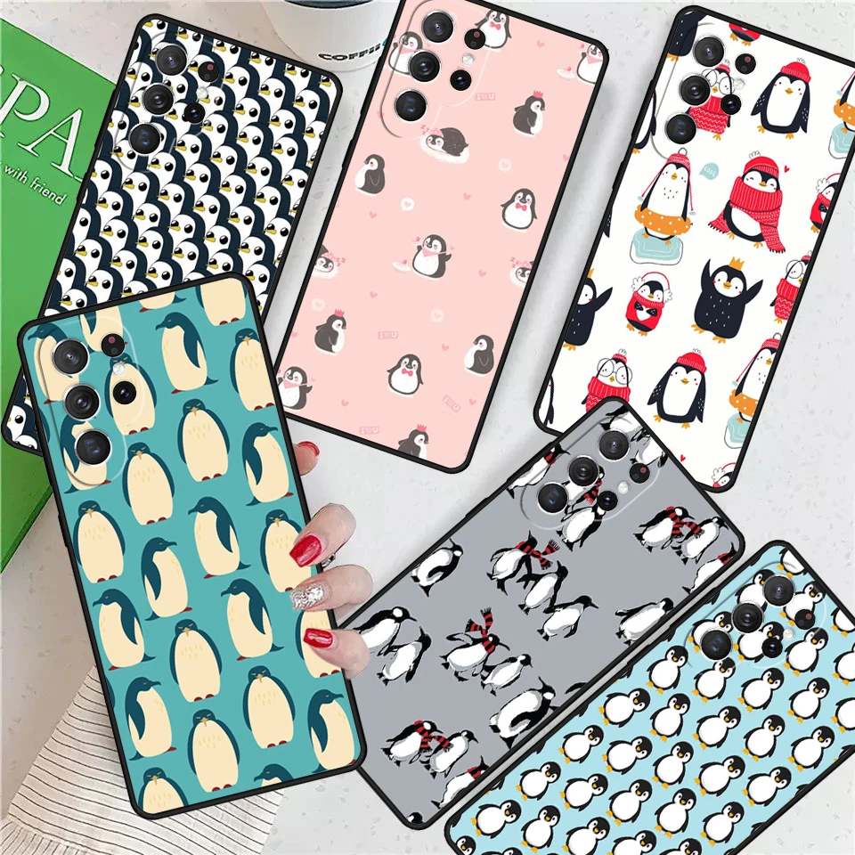 

Пингвин для Samsung Galaxy S24 Ultra S21 S22 S8 S9 S10E Note 10 20 Plus FE S23 чехол для телефона Coque