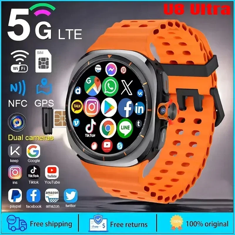 U8 Smart Watch with 4G and Rotatable HD Camera