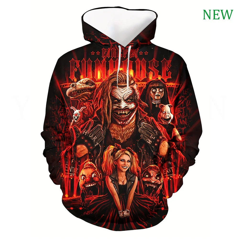 2024 new retro hoodie 3D printed American plus-size horror pumpkin personality Halloween scarecrow design pullover top