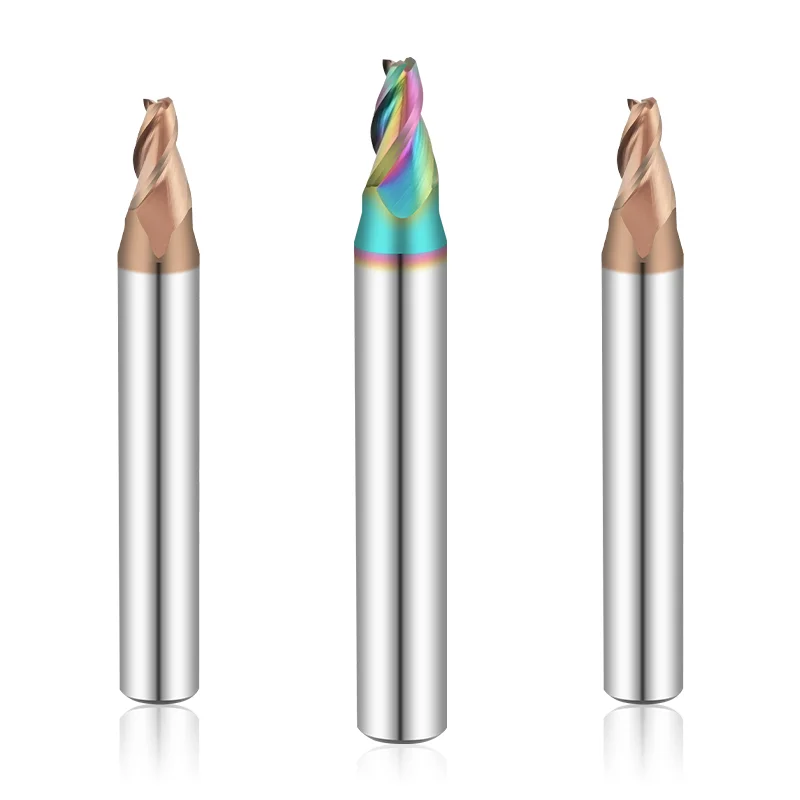 Integral Cemented Carbide Tungsten Steel Coated Taper Milling Cutter 0.5° 1° 2° 4° Processing Aluminum Flat Bottom Angle Knife