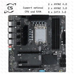 Z690 Motherboard NAS Bulid Low energy consumpton Support intel Processor M.2 NVME 8 Native SATA  AV1 Format Hard Decoding