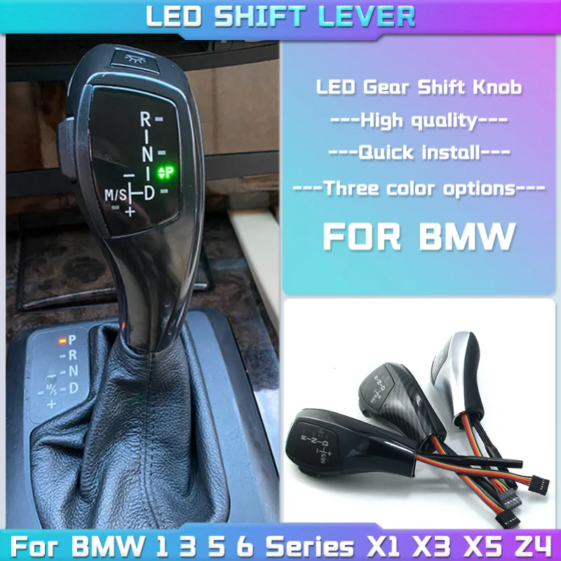 LED Gear Shift Knob Shifter Lever For BMW 1 3 5 6 Series E90 E60 E46 2D 4D E39 E53 E92 E87 E93 E83 X3 E89 Automatic Accessories